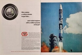 1964 Print Ad General Tire Dual 90 Puncture Seal Aerojet General Rocket Launches - £13.90 GBP