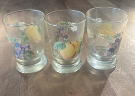 Pfaltzgraff Orchard Footed Juice Glass Set of 3 Vintage 3 7/8&quot; Tall 6 Ounce - $12.00