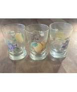 Pfaltzgraff Orchard Footed Juice Glass Set of 3 Vintage 3 7/8&quot; Tall 6 Ounce - €10,27 EUR
