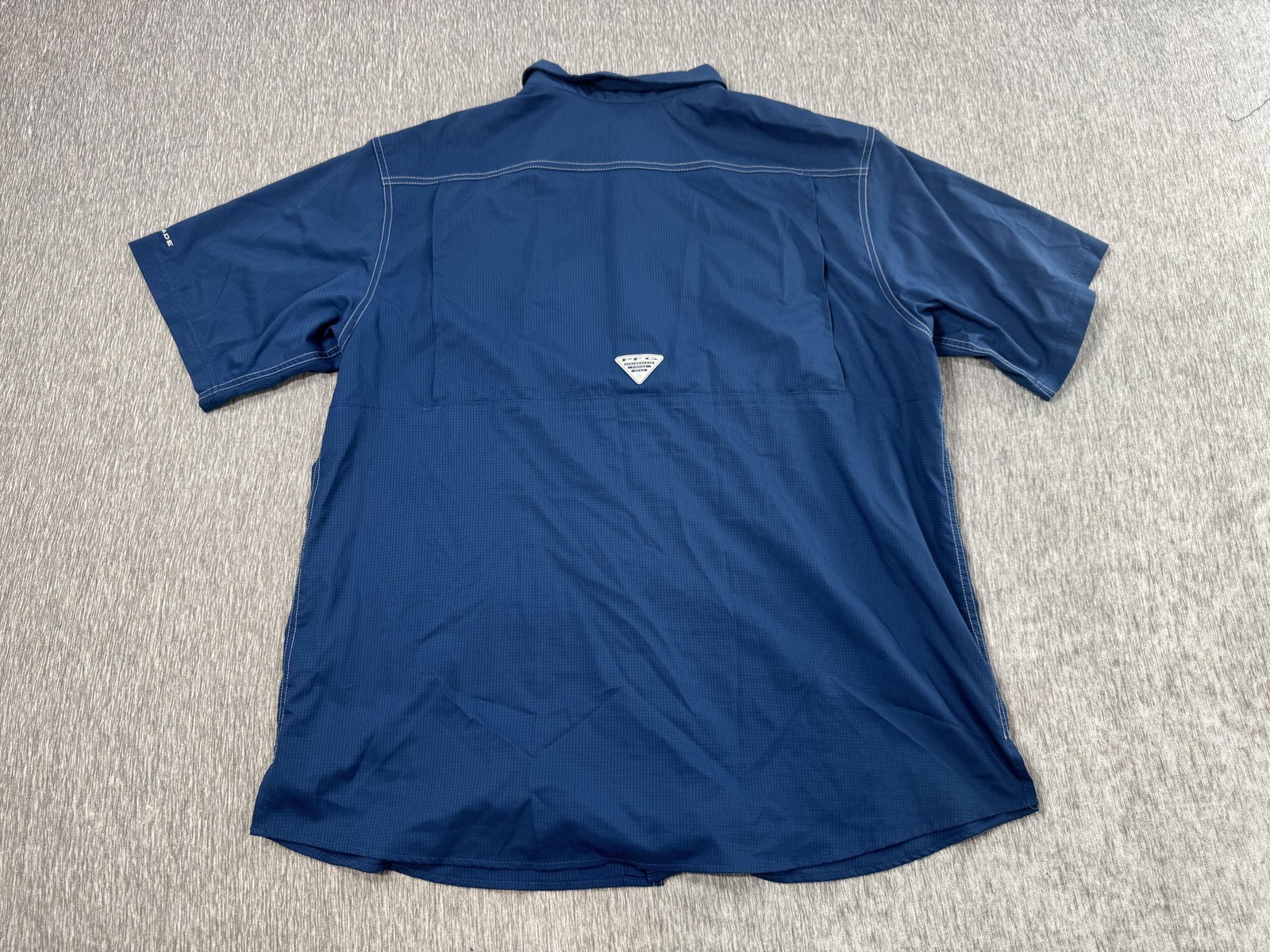 Columbia PFG Shirt Mens Extra Large Blue Omni-Shade Vented Fishing Short Sleeve Item image 8