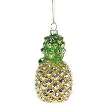 Dept 56 Golden Pinapple Hand blown Glass Christmas Ornament Fruit nwt - £8.06 GBP