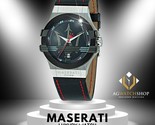 Maserati R8851108001 Kontrastlünette, runde Leder-Analoguhr für Herren - $159.13