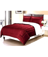 Swift Home Reversible Faux Fur &amp; Sherpa Comforter Set 3PC Burgundy Full ... - $55.94