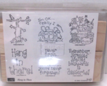 New Stampin Up Hang in There 6 Piece Wood Mounted Stamp Kit - $14.24