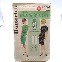 Vintage Sewing PATTERN Butterick 3026, Misses 1964 Extra Quick &#39;N Easy Shift - £14.69 GBP