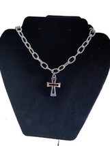 Women’s Silver Cross Rope Chain Necklace  - £11.87 GBP