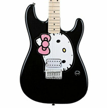 Fishbone black strat 2024 Black Hello kitty + Gig bag, Strap,PInk Pick - £215.02 GBP