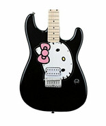 Fishbone black strat 2024 Black Hello kitty + Gig bag, Strap,PInk Pick - $269.00