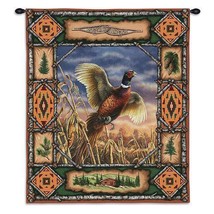 26x33 PHEASANT Bird Lodge Wildlife Nature Tapestry Wall Hanging - £64.85 GBP