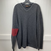 Oxford &amp; Fulham Sweater Mens XL Xlarge Gray Lambswool Blend Pullover Lon... - $23.99
