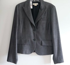 Michael Kors Women`s Suit Jacket Blazer 12 L Gray Striped New - £63.86 GBP
