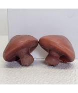 Vintage 2 Mini Blow Mold Brown Plastic Mushrooms - $18.26