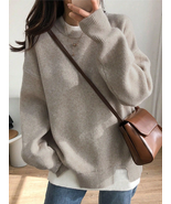 LookTimeLife Solid Drop Shoulder Oversized Sweater - £24.73 GBP+