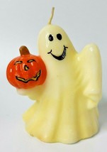 Vintage Wax Halloween Candle Ghost with Pumpkin Jack O Lantern  Candle 5&quot; U58 - $16.99