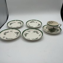SPODE CHRISTMAS TREE S3324 1 CUP AND  5 SAUCERS! MADE IN ENGLAND! - $16.83