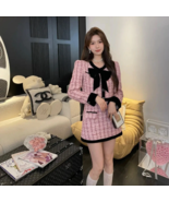 2023 Autumn Winter Tweed  Short Jacket Coat + Skirt Suits - $93.95