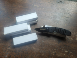 6 - Folding Pocket – Partially Serrated Black Tactical Knife Environment... - $49.49