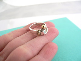 Tiffany &amp; Co Silver 18K Gold Hook &amp; Eye Ring Band Sz 4.5 Love Gift Bday ... - $298.00