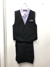 Spring Notion Boys 5 Piece Pinstripe Vest Set with Tie and Bowtie Lilac Size 14 - £751.78 GBP