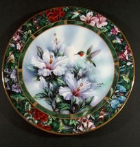 The Ruby Throated Hummingbird Porcelain 7&quot; Plate by Lena Liu First Issue #12796K - £8.69 GBP