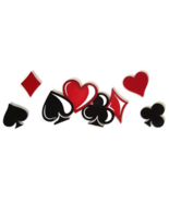 5-piece Red Black Card Suits Wall Art 48x19 to 63x15 wall sculpture by A... - €192,35 EUR