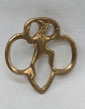 Vintage Girl Scouts Brownies Gold Lapel Pin 3/4&quot; - £7.76 GBP