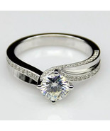 Engagement Ring Women Ring 1.50 CT Lab-Created Diamond 14k White gold Pl... - $113.14