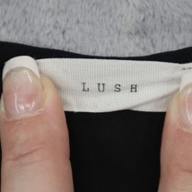 Lush Shirt Womens S Black Sleeveless Blouse VNeck Down Polyester Blouse - £23.72 GBP