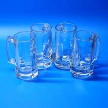 Libbey Glass Beer Mug Steins Thumb Rest Rounded Panels 12 Ounce - Heavy Set Of 4 - $39.97