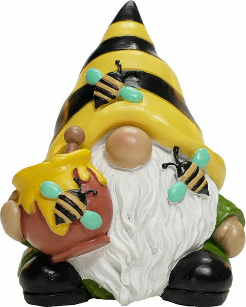 Honey Bee Gnome 15072 Indoor Outdoor 8&quot; H Resin Garden Statuary  - $29.70