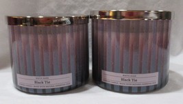 White Barn Bath &amp; Body Works 3-wick Scented Candle Set Lot of 2 BLACK TIE - £53.91 GBP