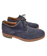 Aquatalia Carson Wingtip Derby Shoes Men’s Size 9 Blue Suede Made in Italy - £55.41 GBP