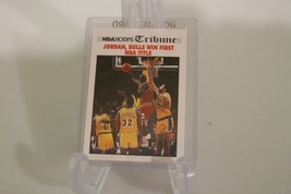 1991-92 NBA Hoops Tribune Michael Jordan Bulls Win First Championship Card #542 - £3.88 GBP