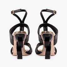 The Duffryn Black T-Strap Leather Women Sandal image 4
