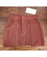 Aya Muse Ribbed Mini Skirt, Knit Brown $350, Sz XS, NWT! - $829.38 MXN