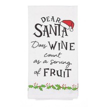 IZZY &amp; OLIVER &quot;Dear Santa Wine A Fruit&quot; 6006989 Kitchen Bar Towel~19″X27... - £6.94 GBP