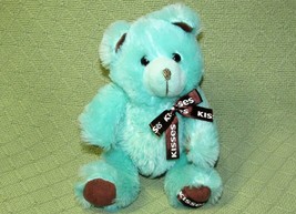 HERSHEY&#39;S KISSES TEDDY BEAR TEAL TURQUOISE 7.5&quot; PLUSH GALERIE STUFFED AN... - $9.00