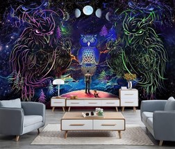 Trippy Wall Hanging Tapestry Psychedelic Home Room Decor Mushroom Colorful Art - £10.38 GBP