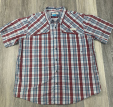 Magellan Fish Gear Fishing Shirt XL Red/ Blue Plaid Relaxed Vented Lost ... - £13.19 GBP