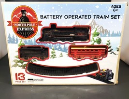 North Pole Express Battery Operated Train 13 Pc Set New Christmas Holiday  - $24.74