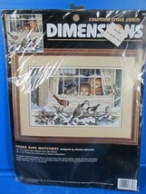 Dimensions Cross Stitch Kit THREE BIRD WATCHERS Martha Edwards Cats Bird... - £8.86 GBP