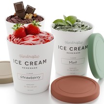 Set Of 3 Reusable Ice Cream Containers 1 Quarts Ea. - Perfect For Homemade Sorbe - £23.77 GBP