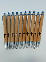 Ball Point Wood Office Pen w/ Black Cross get 10 pens for 1 price. Free ... - £12.65 GBP