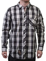 LRG Mens Off White Black Sicker Than Most Long Sleeve Woven Button Up Do... - $30.97