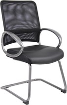 Mesh Back Guest Chair, Black, 250 Lb., Boss Office Products, Pewter Finish - £91.75 GBP