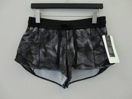 Nwt Lululemon Hotty Hot Shorts Lr 2.5&quot; Lined 10 MNTM/BLK Black Grey Multicolor - £48.72 GBP