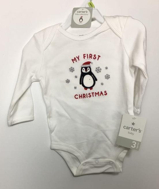 NEW CARTER'S My First Christmas Bodysuit 3 Months BABY Penguin - £10.85 GBP