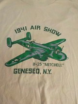 Vintage 1980&#39;s Single Stitch T-Shirt 1941 Air Show B-25 Mitchell Geneseo... - £31.81 GBP