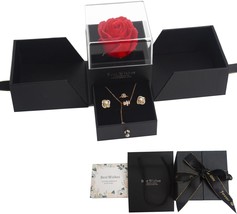 Eternal Roses Jewelry Gift Box Romantic Valentines Preserved Roses Gifts... - £27.50 GBP