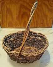 Wicker Rustic Grapevine Twig Birds Nest Style Basket With Handle 11&quot; H - $11.39